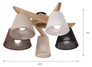 Brilagi - LED Lampadario a plafone ANTHONY 5xE14/40W/230V quercia
