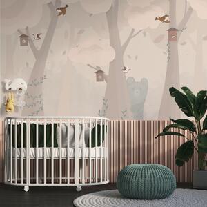 Carta da parati Simpatico bosco con animali dai colori, Carta da parati per Bambini, Carta da parati Vivaio in stile scandinavo, u99222 : Uwalls.it