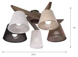 Brilagi - Lampadario LED ANTHONY 5xE14/40W/230V rovere noce
