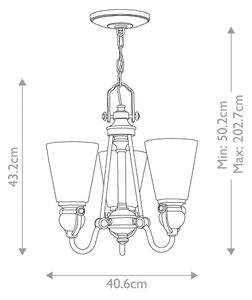 Hinkley HK-MAYFLOWER3 - Lampadario a sospensione con catena MAYFLOWER 3xE27/60W/230V
