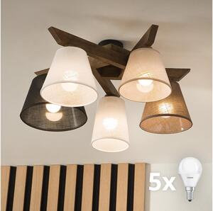 Brilagi - Lampadario LED ANTHONY 5xE14/40W/230V rovere noce