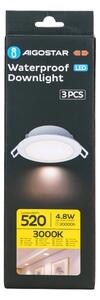 Aigostar -SET 3x Lampada da incasso da esterno LED LED/4,8W/230V 3000K IP65 bianco