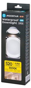 Aigostar -SET 3x Lampada da incasso da esterno LED LED/4,8W/230V 3000K IP65 bianco