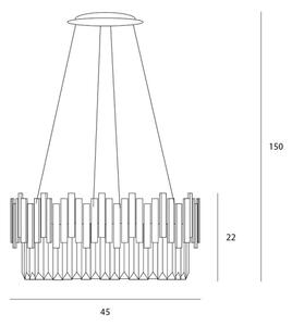 MAXLIGHT P0368 - Lampadario a sospensione con filo TREND 8xE14/40W/230V diametro 45 cm oro