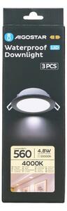 Aigostar-SET 3x Lampada da incasso da esterno LED LED/4,8W/230V 4000K IP65 nero