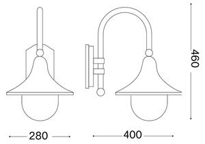 Ideal Lux - Lampada da parete per esterni CIMA 1xE27/52W/230V IP43 antracite