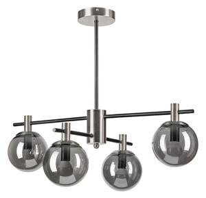 Lampadario a sospensione con supporto rigido LILOU 4xE14/5W/230V cromo opaco/fumé