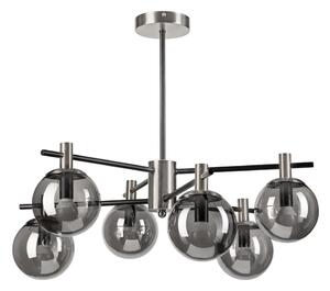Lampadario a sospensione con supporto rigido LILOU 6xE14/5W/230V cromo opaco/fumé