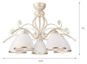 Brilagi - Lampadario LED a montaggio superficiale ANTICO 5xE27/60W/230V 3000K bianco patinato