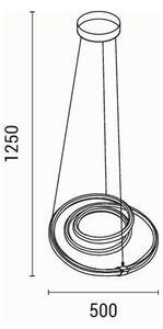 Lampadario LED a sospensione con filo LED/38W/230V 3000K 50x50 cm