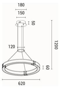 Lampadario LED a sospensione con filo LED/21W/230V 3000K 42x120 cm
