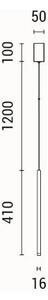Lampadario LED a sospensione con filo LED/3W/230V 3000K diametro 5 cm