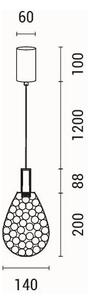 Lampadario LED a sospensione con filo LED/6,3W/230V 3000K cromo lucido diametro 14 cm