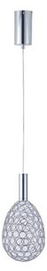 Lampadario LED a sospensione con filo LED/6,3W/230V 3000K cromo lucido diametro 14 cm