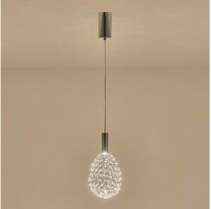 Lampadario LED a sospensione con filo LED/6,3W/230V 3000K cromo lucido diametro 14 cm
