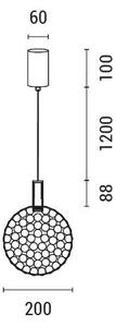 Lampadario LED a sospensione con filo PERFORATO LED/6,3W/230V 3000K cromo lucido diametro 20 cm