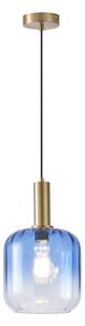 Lampadario a sospensione con filo 1xE27/15W/230V blu/fumé diametro 20 cm