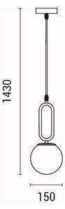 Lampadario a sospensione con filo 1xE27/40W/230V ottone