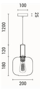 Lampadario a sospensione con filo 1xE27/15W/230V verde pr. 20 cm