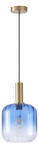 Lampadario a sospensione con filo 1xE27/15W/230V blu/fumé diametro 20 cm