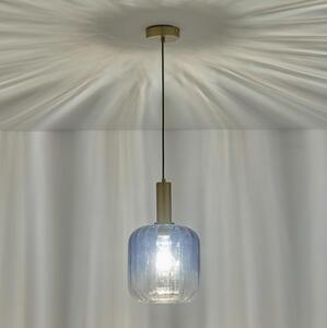 Lampadario a sospensione con filo 1xE27/15W/230V blu/fumé diametro 20 cm