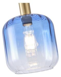 Lampadario a sospensione con filo 1xE27/15W/230V blu/fumé diametro 20 cm