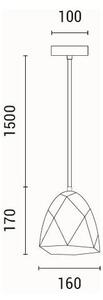 Lampadario a sospensione con filo 1xE27/40W/230V grigio