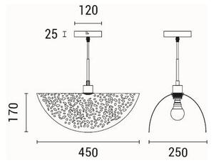 Lampadario a sospensione con filo 1xE27/15W/230V nero