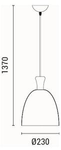 Lampadario a sospensione con filo 1xE27/15W/230V grigio diametro 23 cm