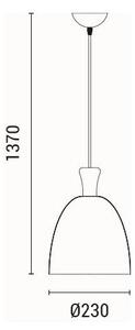 Lampadario a sospensione con filo 1xE27/15W/230V giallo diametro 23 cm