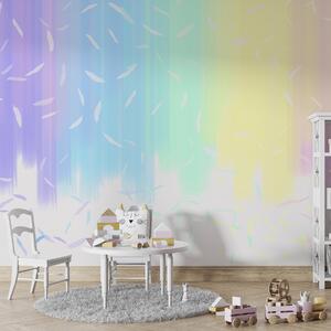 Carta da parati Arcobaleno con piume, giovanile, fiabesco, sfumato, Carta da parati Design, u99651 : Uwalls.it