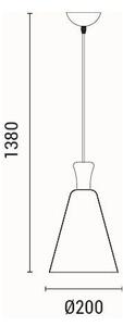 Lampadario a sospensione con filo 1xE27/15W/230V nero diametro 20 cm