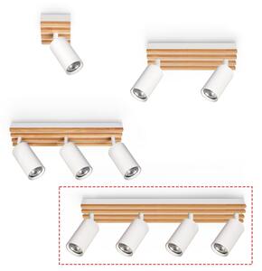 Brilagi - Faretto SELE WOOD ACOUSTIC 4xGU10/30W/230V bianco/legno