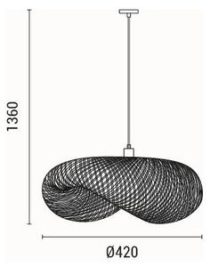 Lampadario a sospensione con filo 1xE27/40W/230V bambù