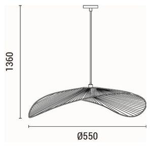 Lampadario a sospensione con filo CALYPSO 1xE27/15W/230V bambù