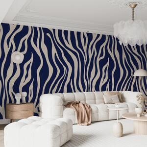 Carta da parati Stampa vettoriale di pelle di zebra nei colori blu e bianco, Carta da parati lastrazione, u99173v1 : Uwalls.it