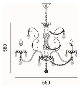 Lampadario a sospensione con catena 6xE14/15W/230V