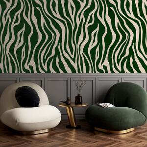 Carta da parati Stampa vettoriale di pelle di zebra nei colori verde e bianco, Carta da parati lastrazione, u99173v2 : Uwalls.it