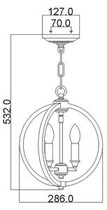 Feiss FE-CORINNE-3P-S-BB - Lampadario a sospensione con catena CORINNE 3xE14/60W/230V