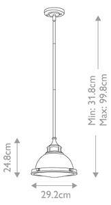 Hinkley HK-AMELIA-P-S-CM - Lampadario a sospensione con supporto rigido AMELIA 1xE27/60W/230V cromo lucido
