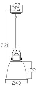 Feiss FE-HOBSON-P-M-SN - Lampadario a sospensione con supporto rigido HOBSON 1xE27/60W/230V argento