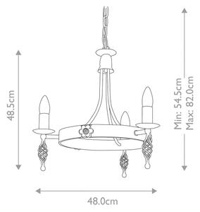 Elstead BY3-BLACK - Lampadario a sospensione con catena BELFRY 3xE14/60W/230V