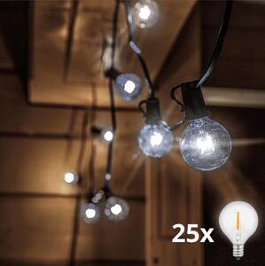 Brilagi - catena decorativa LED da esterno GIRLANDA 25xE12 20m IP44 bianco freddo