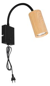 Brilagi - Lampada flessibile da muro SELE 1xGU10/30W/230V nero/decorazioni in rovere