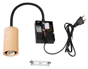 Brilagi - Lampada flessibile da muro SELE 1xGU10/30W/230V nero/decorazioni in rovere