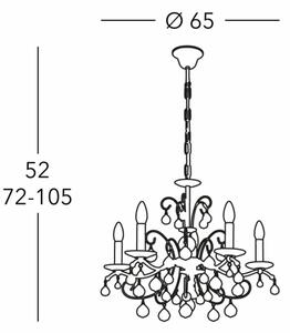 Kolarz 3234.85.3.KoT- Lampadario di cristallo a sospensione con catena CARMEN 5xE14/60W/230V 24K oro