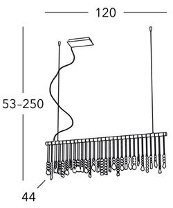 Kolarz 104.87.5 - Lampadario di cristallo a sospensione STRETTA 7xG9/40W/230V cromo lucido