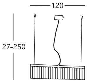 Kolarz 314.87.3 - Lampadario di cristallo a sospensione PRISMA 7xG9/25W/230V 24K oro