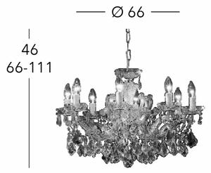 Kolarz 3149.88.3.KoT - Lampadario di cristallo MARIA LOUISE 8xE14/40W/230V 24K oro