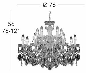 Kolarz 3149.88+4.3.KoT - Lampadario di cristallo MARIA LOUISE 12xE14/40W/230V 24K oro